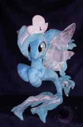 Size: 721x1108 | Tagged: safe, artist:legadema, derpibooru import, oc, oc:sea sailor, merpony, pegasus, pony, seapony (g4), blue, dorsal fin, female, fin wings, fins, fish tail, green eyes, image, jpeg, mare, pegasus oc, plushie, race swap, seaponified, signature, solo, species swap, tail, wings
