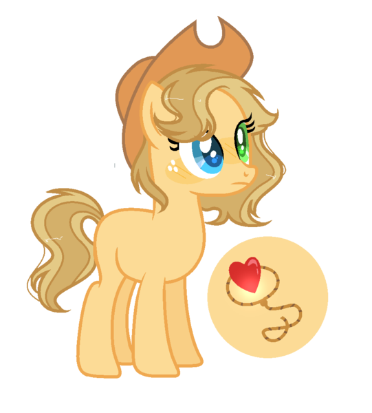 Size: 958x1062 | Tagged: safe, artist:moonnightshadow-mlp, derpibooru import, oc, earth pony, pony, female, hat, heterochromia, image, mare, offspring, parent:applejack, parent:caramel, parents:carajack, png, simple background, solo, transparent background