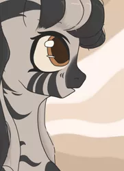 Size: 2368x3264 | Tagged: safe, artist:dvfrots, derpibooru import, oc, zebra, fallout equestria, colored, fallout, female, filly, flat colors, foe, image, png, pony oc, ponytails, simple background, solo, update, zebra oc