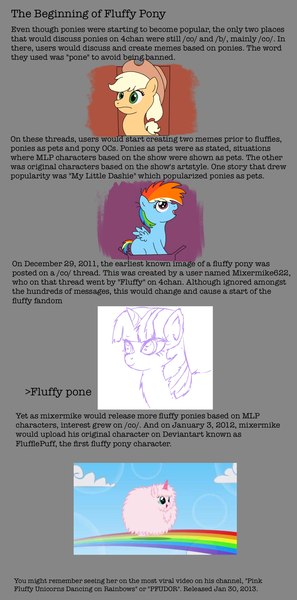 Size: 1100x2220 | Tagged: safe, artist:ohnoplsno, derpibooru import, applejack, rainbow dash, twilight sparkle, oc, oc:fluffle puff, fluffy pony, comic:history of fluffy ponies, fanfic:my little dashie, series:history of fluffy ponies, fluffy pony original art, history, image, meta, pink fluffy unicorns dancing on rainbows, png