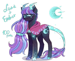 Size: 1754x1440 | Tagged: safe, artist:clown-bread, derpibooru import, oc, unofficial characters only, dracony, dragon, hybrid, pony, female, image, magical lesbian spawn, mare, offspring, parent:princess ember, parent:princess luna, png, simple background, solo, transparent background