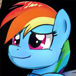 Size: 1024x1024 | Tagged: safe, artist:thisponydoesnotexist, derpibooru import, machine learning generated, pony, black background, clothes, image, jpeg, neural network, not rainbow dash, simple background