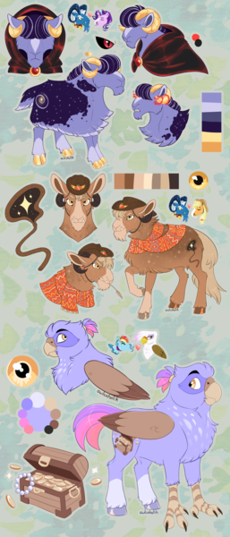 Size: 1500x3505 | Tagged: safe, derpibooru import, applejack, gilda, grogar, rainbow dash, starlight glimmer, oc, oc:jim, oc:lone ride, oc:nowhere king, hippogriff, hybrid, pony, image, interspecies offspring, magical lesbian spawn, male, offspring, parent:applejack, parent:gilda, parent:grogar, parent:rainbow dash, parent:starlight glimmer, parents:gildash, png