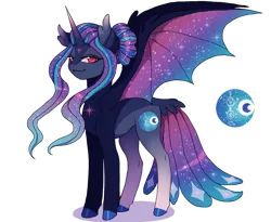 Size: 1280x1051 | Tagged: safe, artist:clown-bread, derpibooru import, oc, unofficial characters only, alicorn, bat pony, bat pony alicorn, pony, bat wings, butt wings, clothes, hoof polish, horn, image, png, simple background, smiling, solo, starry wings, transparent background, wings