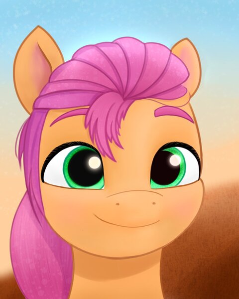 Size: 1080x1350 | Tagged: safe, artist:pipp_petal, derpibooru import, sunny starscout, earth pony, pony, female, g5, image, jpeg, mare, smiling, solo