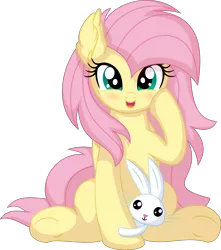 Size: 6136x6945 | Tagged: safe, artist:cyanlightning, derpibooru import, angel bunny, fluttershy, pegasus, pony, rabbit, .svg available, animal, blushing, duo, ear fluff, female, image, looking at you, mare, png, simple background, transparent background, vector