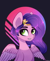 Size: 2500x3000 | Tagged: safe, artist:stravyvox, derpibooru import, pipp petals, pegasus, pony, bust, cute, female, g5, image, mare, png, portrait, smiling, solo, wings