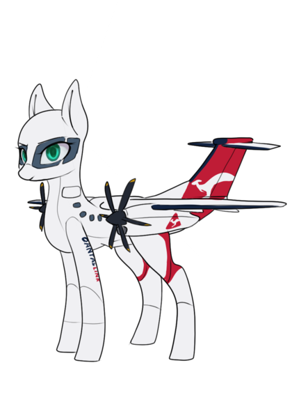 Size: 896x1280 | Tagged: safe, artist:andromailus, oc, unofficial characters only, original species, plane pony, pony, bombardier dash-8, bombardier q400, female, green eyes, image, looking at you, mare, plane, png, simple background, transparent background