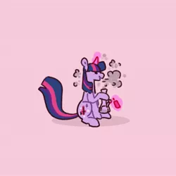 Size: 2048x2048 | Tagged: safe, artist:possumpupper, derpibooru import, twilight sparkle, unicorn, bong, drugs, image, jpeg, junkielight, levitation, lighter, magic, marijuana, solo, telekinesis