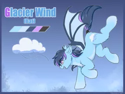 Size: 3600x2700 | Tagged: safe, artist:snowstormbat, derpibooru import, oc, oc:glacier wind, bat pony, pony, image, male, my little pony, png, reference sheet, solo