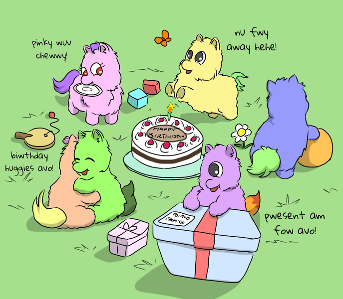 Size: 931x813 | Tagged: safe, artist:carpdime, derpibooru import, cyclops pony, oc, oc:avocado, oc:blueberry, oc:bonnie, oc:buttercup, cyclops, fluffy pony, series:little avocado, fluffy pony foals, fluffy pony original art, hugbox, image, png