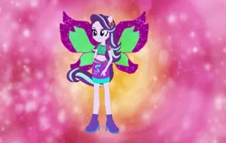 Size: 1041x663 | Tagged: safe, artist:selenaede, artist:user15432, derpibooru import, starlight glimmer, fairy, human, equestria girls, barely eqg related, base used, boots, charmix, clothes, crossover, cutie mark, cutie mark on clothes, element of justice, fairy wings, fairyized, green wings, high heel boots, high heels, image, magic winx, png, ponied up, purple wings, shoes, sparkly wings, wings, winx, winx club, winxified