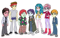 Size: 1125x710 | Tagged: safe, artist:sapphiregamgee, derpibooru import, equestria girls, equestria girls series, crossover, equestria girls-ified, female, image, jpeg, male, simple background, the goonies, white background