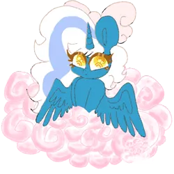 Size: 768x768 | Tagged: safe, artist:crezvcluu, derpibooru import, oc, oc:fleurbelle, alicorn, pony, alicorn oc, bow, cloud, female, hair bow, horn, image, mare, png, simple background, transparent background, wings, yellow eyes