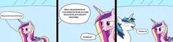 Size: 1280x314 | Tagged: safe, artist:chanyhuman, derpibooru import, princess cadance, shining armor, alicorn, pony, unicorn, activism, comedy, comic, comic strip, deviantart, female, image, jpeg, male, mare, messy hair, messy mane, positive body image, shiningcadance, shipping, stallion, straight, uplifting, wrinkles