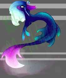 Size: 1280x1514 | Tagged: safe, artist:yanellove, derpibooru import, oc, unofficial characters only, merpony, seapony (g4), adoptable, blue eyes, blue mane, dorsal fin, fins, fish tail, flowing mane, flowing tail, glow, image, jpeg, simple background, solo, tail, watermark