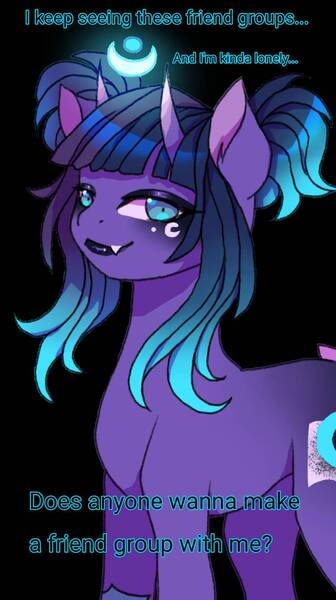 Size: 1080x1926 | Tagged: safe, artist:clown-bread, derpibooru import, oc, unofficial characters only, bicorn, pony, black background, horn, image, jpeg, multiple horns, simple background, solo