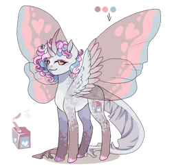 Size: 1280x1241 | Tagged: safe, artist:clown-bread, derpibooru import, oc, unofficial characters only, alicorn, pony, alicorn oc, butterfly wings, curved horn, female, hoof polish, horn, image, mare, png, simple background, solo, transparent background, wings