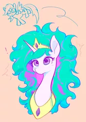 Size: 1648x2323 | Tagged: safe, artist:noupu, derpibooru import, princess celestia, rainbow dash, alicorn, pegasus, pony, exclamation point, female, image, jpeg, mare, messy mane, simple background, solo focus