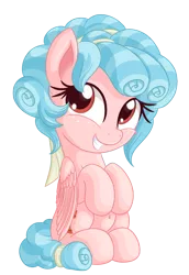 Size: 1611x2344 | Tagged: safe, artist:vito, cozy glow, pony, cute, female, filly, image, png, simple background, sitting, smiling