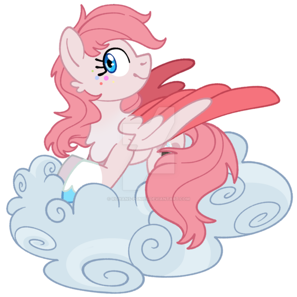 Size: 1280x1280 | Tagged: safe, artist:rohans-ponies, derpibooru import, oc, oc:candy jubilee, pegasus, pony, cloud, colored wings, female, image, mare, png, simple background, solo, transparent background, two toned wings, wings