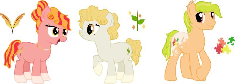 Size: 2957x1060 | Tagged: safe, artist:littlejurnalina, derpibooru import, oc, oc:mellow pomelo, oc:pink grapefruit, oc:white grapefruit, unofficial characters only, earth pony, pony, female, image, male, mare, png, simple background, stallion, transparent background