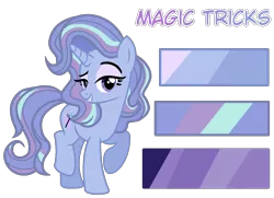 Size: 1800x1300 | Tagged: safe, artist:just-silvushka, derpibooru import, oc, oc:magic tricks, unofficial characters only, pony, unicorn, base used, eyelashes, female, horn, image, magical lesbian spawn, makeup, mare, offspring, parent:starlight glimmer, parent:trixie, parents:startrix, png, raised hoof, simple background, smiling, smirk, solo, transparent background, unicorn oc