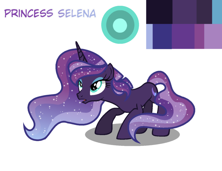 Size: 1300x1000 | Tagged: safe, artist:just-silvushka, derpibooru import, oc, oc:princess selena, unofficial characters only, pony, unicorn, base used, ethereal mane, eyelashes, female, horn, image, makeup, mare, parent:princess luna, parent:tempest shadow, png, simple background, solo, starry mane, transparent background, unicorn oc