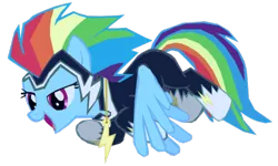 Size: 1280x766 | Tagged: safe, artist:benpictures1, derpibooru import, rainbow dash, zapp, pegasus, pony, power ponies (episode), cute, dashabetes, female, image, inkscape, open mouth, png, power ponies, simple background, solo, transparent background, vector, white background