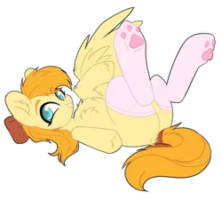 Size: 1280x1152 | Tagged: safe, artist:cloud-fly, derpibooru import, oc, oc:deliambre, pegasus, pony, clothes, female, image, lying down, mare, on back, png, simple background, socks, solo, transparent background