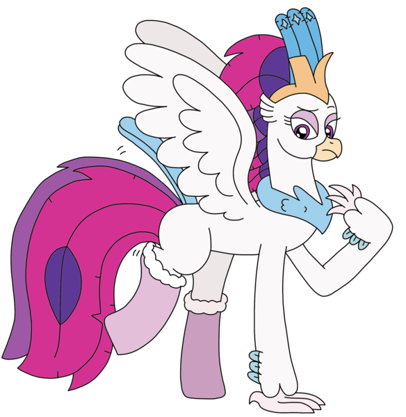 Size: 2315x2380 | Tagged: safe, artist:supahdonarudo, derpibooru import, queen novo, classical hippogriff, hippogriff, my little pony: the movie, clothes, image, png, raised leg, redraw, simple background, socks, transparent background