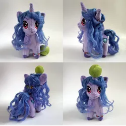 Size: 1200x1200 | Tagged: safe, artist:larsen toys, derpibooru import, izzy moonbow, pony, unicorn, ball, chibi, g5, image, izzy's tennis ball, jpeg, photo, plushie, solo, tennis ball