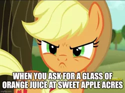 Size: 675x499 | Tagged: safe, derpibooru import, edit, edited screencap, screencap, applejack, earth pony, pony, no second prances, angerjack, angry, applejack is not amused, cropped, cute, cute when angry, female, frown, glare, image, jackabetes, jpeg, madorable, mare, solo, unamused