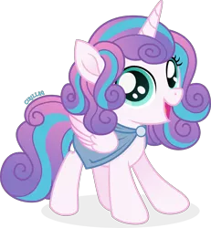 Size: 3581x3873 | Tagged: safe, artist:cirillaq, derpibooru import, princess flurry heart, pony, cape, clothes, female, filly, image, older, png, simple background, solo, transparent background