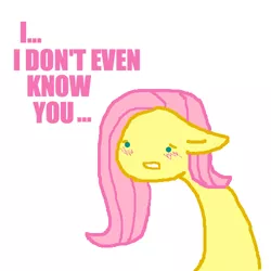 Size: 500x500 | Tagged: safe, artist:askpinkiepieandfriends, derpibooru import, fluttershy, pegasus, pony, ask, blushing, dialogue, female, floppy ears, image, mare, png, simple background, solo, tumblr, white background
