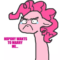 Size: 400x400 | Tagged: safe, artist:askpinkiepieandfriends, derpibooru import, pinkie pie, earth pony, pony, bust, crying, dialogue, female, floppy ears, frown, image, mare, png, simple background, solo, teary eyes, white background