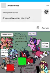 Size: 1166x1692 | Tagged: safe, artist:ask-luciavampire, derpibooru import, oc, earth pony, pegasus, pony, undead, unicorn, vampire, ask, ask-ponys-gamer-club, gamer, image, png, tumblr