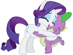 Size: 2160x1620 | Tagged: safe, artist:georgegarza01, derpibooru import, rarity, spike, dragon, pony, unicorn, cute, eyes closed, female, hug, image, male, open mouth, png, raribetes, shipping, simple background, sparity, spikabetes, straight, transparent background