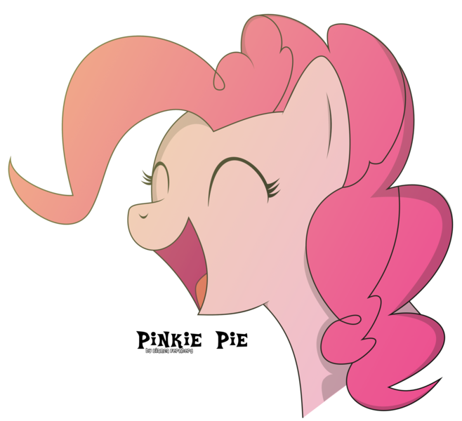 Size: 3400x3100 | Tagged: safe, artist:oobrushstrokeoo, derpibooru import, pinkie pie, earth pony, pony, eyes closed, female, image, open mouth, png, simple background, solo, transparent background