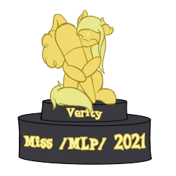 Size: 1500x1500 | Tagged: safe, derpibooru import, ponified, ponified:verity, female, filly, image, miss /mlp/ 2021, png, trophy, verity