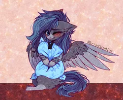 Size: 4069x3300 | Tagged: safe, artist:krissstudios, derpibooru import, oc, pegasus, pony, female, hug, image, mare, pillow, pillow hug, png, solo