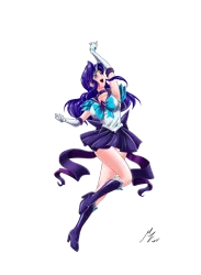 Size: 1976x2705 | Tagged: safe, alternate version, artist:mauroz, derpibooru import, part of a set, rarity, human, anime, clothes, cosplay, costume, horn, horned humanization, humanized, image, png, sailor moon, simple background, transparent background