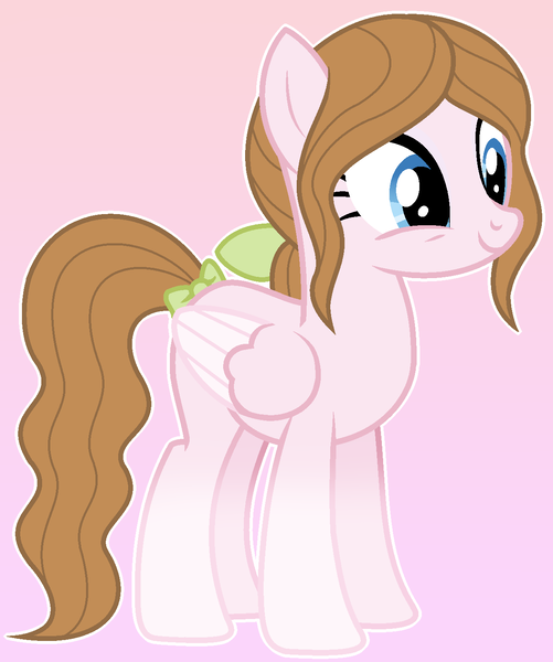 Size: 1234x1478 | Tagged: safe, artist:cindydreamlight, derpibooru import, oc, oc:flower heart, pegasus, pony, female, image, mare, pink background, png, simple background, solo