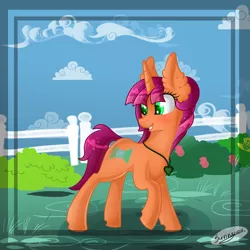 Size: 2000x2000 | Tagged: safe, artist:herusann, derpibooru import, oc, unofficial characters only, pony, unicorn, cloud, eyelashes, female, horn, image, jewelry, looking back, mare, necklace, png, raised hoof, signature, solo, unicorn oc