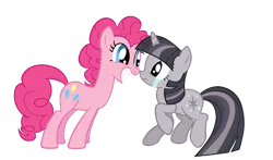 Size: 4095x2412 | Tagged: safe, artist:daydreamsyndrom, artist:wardex101, derpibooru import, edit, pinkie pie, twilight sparkle, pony, unicorn, crying, discorded, discorded twilight, image, png, scared, simple background, transparent background, unicorn twilight, vector