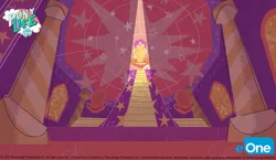 Size: 2073x1200 | Tagged: safe, artist:emiliesart, derpibooru import, official, my little pony: pony life, background, concept art, eone, image, jpeg, my little pony logo, no pony, throne