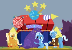 Size: 893x621 | Tagged: safe, artist:shield-wing1996, derpibooru import, jack pot, sunflower spectacle, trixie, bear, ursa, ursa minor, boast busters, family, image, png, trixie day, trixie's parents