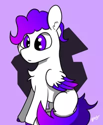 Size: 2056x2480 | Tagged: safe, artist:hrabiadeblacksky, derpibooru import, oc, oc:miltti, unofficial characters only, pegasus, pony, friendship is magic, colt, cute, cute porn, digital art, foal, foalcute, image, jpeg, looking at you, male, pink foundation, purple, purple eyes, shadows, simple background, smiling, smiling at you, solo, sweet, white