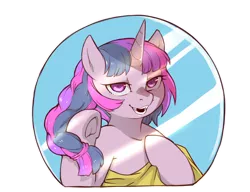 Size: 2000x1539 | Tagged: safe, artist:cold-blooded-twilight, derpibooru import, twilight sparkle, unicorn, cold blooded twilight, alternate hairstyle, fangs, female, image, looking at you, mirror, open mouth, open smile, png, ponytail, simple background, smiling, solo, solo female, transparent background, underhoof