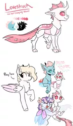 Size: 2048x3535 | Tagged: safe, artist:moccabliss, derpibooru import, ocellus, oc, oc:lovestruck, oc:opal wave, changedling, changeling, albino, half-siblings, hug, image, magical lesbian spawn, offspring, parent:ocellus, parent:silverstream, png